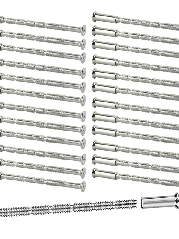25 Pcs/set Door Handle Screws Set Door Handle Bolt Through Fixings For Door Handle Roses Knobs Door Lock Metal Screws Hardware