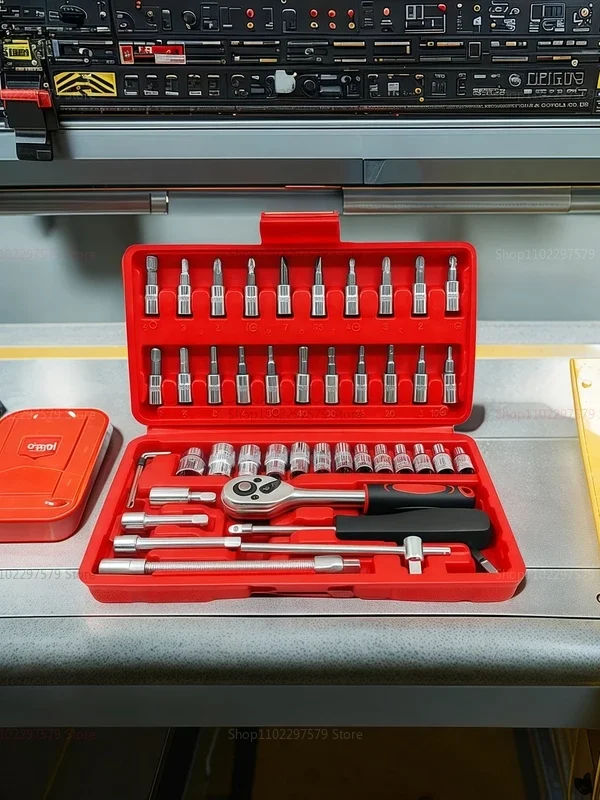 46pcs Socket Wrench Set Repair Tool Kit Ratchet Screwdriver for Car Auto Household Hardware Automotive DIY Repair