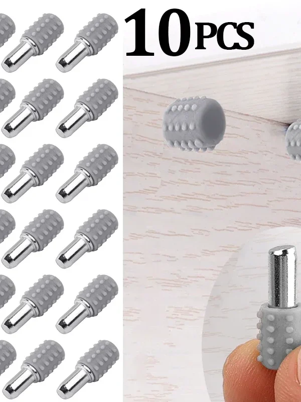 10PCS Shelf Brackets Support Studs Pegs 6mm Metal Pin Shelves Seperator Fixed Cabinet Cupboard Glass Hardware Furniture Bracket