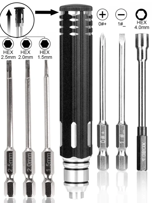 8 in 1 Screwdriver Hobby Hardware Repair Tools Kit For RC Car Drone Plane Hex Philip Spanner Socket Hexagon H1.5 H2.0 H2.5 H3.0